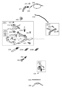 Page E Diagram and Parts List for 12D400 0007-0110 Briggs and Stratton Engine